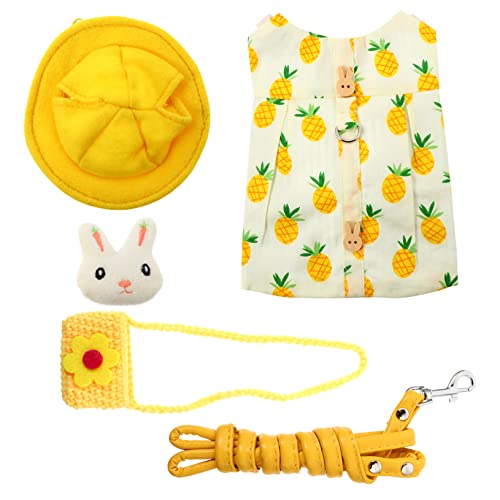 TOYANDONA Kaninchen Geschirr Satz Mit Leine Und Tasche Hasenanzug Für Kleine Haustiere Aus Weichem Material Für Zwergkaninchen Und Kleintiere Für Spaziergänge von TOYANDONA
