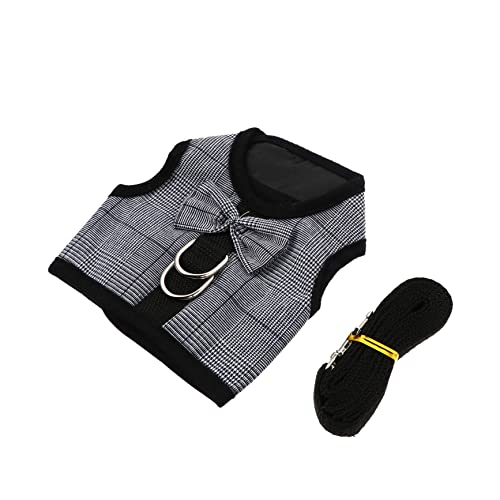 TOYANDONA 1 Satz Hasenweste Kaninchen Haustier Vlies Träger Hase und Leine Bunny Suit hasenkostüme Little Pets weasypet laufweste Geschirr mit Hasenstreifen Leine für Kleintiere Stoff Black von TOYANDONA