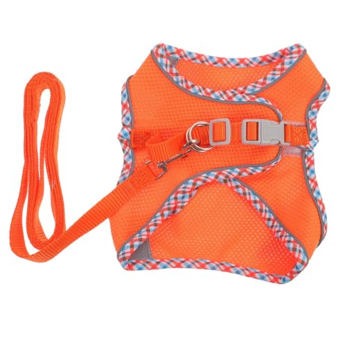 TOYANDONA 1 Satz Hundegeschirr-Set Ausbildung Welpe Körperpflege Zug leichtes hundegeschirr reflektierendes hundegeschirr Haustier Hund Zubehör Geschirr für kleine Hunde Polyester Orange von TOYANDONA