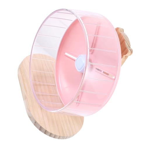 TOYANDONA 1 Satz Laufrad für Hamster hamsterspielzeug Hamster Compact Running Wheel hamsterzubehör Meerschweinchen Rad Igelrad Chinchilla -Lieferungen Käfig-Igel-Rad hölzern Rosa von TOYANDONA