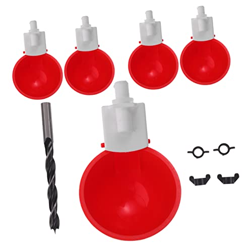 TOYANDONA 1 Satz Tränkebecken für Geflügel Wasserspender für Küken Kükentränke Wasserbecher für Geflügel Tränke für Küken Tränke und Futterstation für Küken Wassertrinker für Geflügel pp rot von TOYANDONA