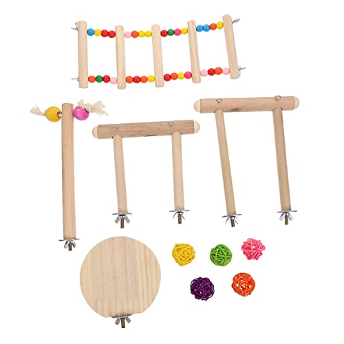 TOYANDONA Vogel Kauspielzeug Für Papageien Käfig Spielzeug Mit Kletterleiter Haustier Spielzeug Zum Kauen Und Spielen Für Kleine Vögel von TOYANDONA