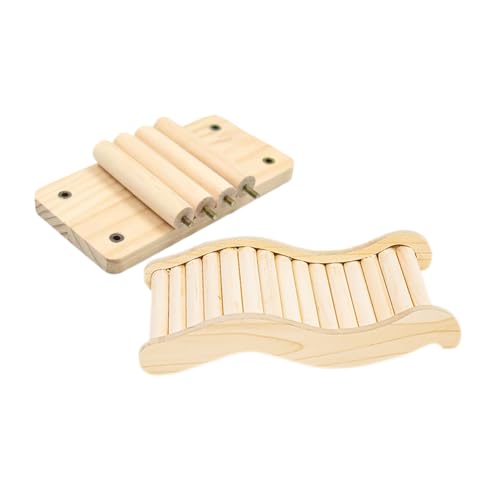 TOYANDONA 1 Set Aus Holz-kletterleiter Und Brücke Für Hamster – Multifunktionale Käfigdekoration Für Kleintiere, Hamsterübungen Und Spielmöglichkeiten von TOYANDONA