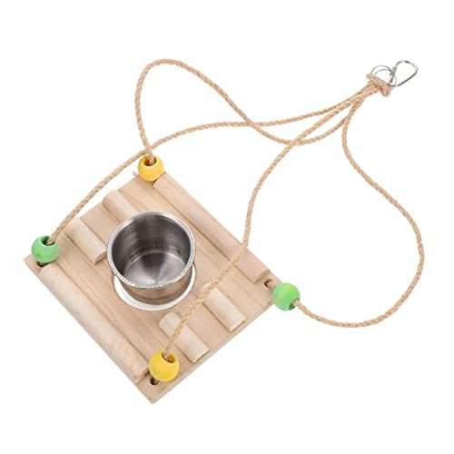 TOYANDONA Papagei Spielzeug Mit Stand Futterhäuschen Und Hängesitz Vogel Schaukel Für Sittiche Und Nymphensittiche Installieren Für Haustiervögel von TOYANDONA