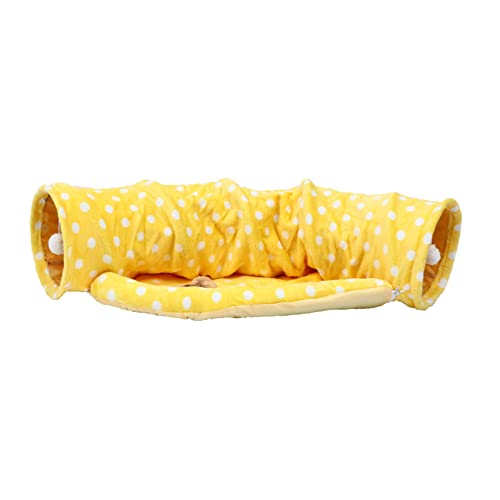 TOYANDONA 1 Stück Cat Zwei-Wege-Tunnel Elektrisches Katzenspielzeug Crinkle-Tunnel für Haustiere Faltbarer katzentunnel cat House lustiges Katzenspielzeug lustiger Katzentunnel Yellow von TOYANDONA