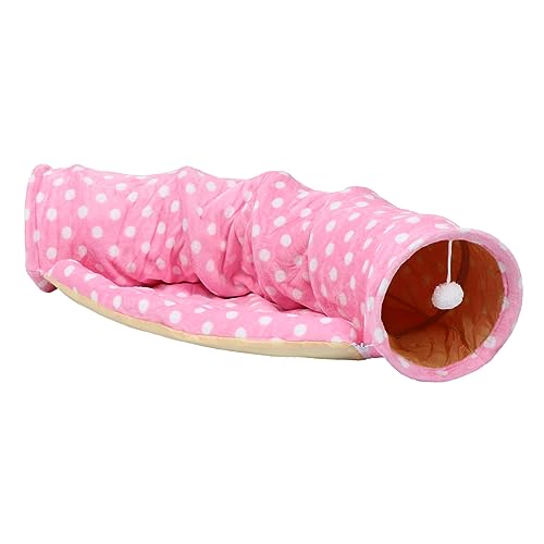 TOYANDONA 1 Stück Cat Zwei-Wege-Tunnel Faltbarer katzentunnel cat House cat Accessories Tunnel für Katzenzelte Katzenspielzeug interaktiv Haustier-Katzen-Tunnel lustiger Katzentunnel Rosa von TOYANDONA