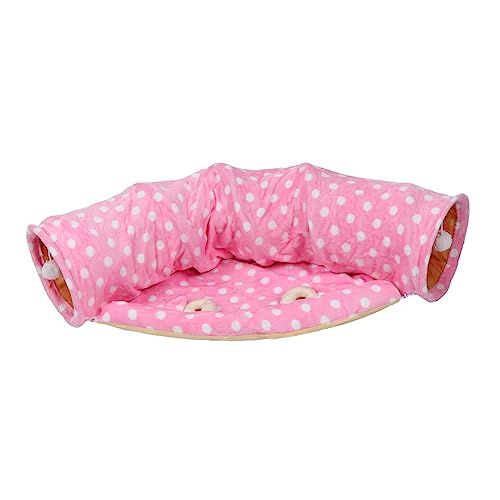 TOYANDONA 1 Stück Cat Zwei-Wege-Tunnel Plüsch Interaktives Katzenspielzeug Haustiere Kätzchen Faltbarer katzentunnel cat House Haustier-Katzen-Tunnel Tunnel für Katzenzelte Rosa von TOYANDONA