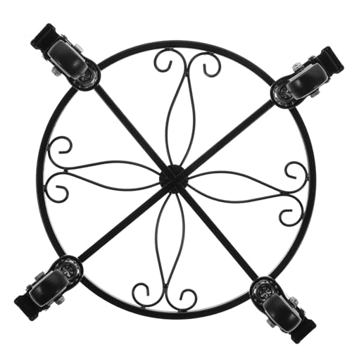 TOYANDONA 1 Stück Eisenrollenwagen Ständer Halter Pflanzenrad Wasser Quadratische Blumentopfsockel Runder Rolltopf Gartendreirad Wohnwagen Dollies Outdoor Töpfe Gestell Korb von TOYANDONA