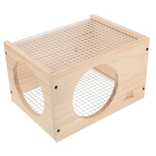 TOYANDONA 1 Stück Hamsterhütte Hamsterhaus Versteck Drinnen Nagetier Käfig Hamster -versteck Haustier Hamster Verstecken Für Verschachtelung Meerschweinchen Versteck Klein Massivholz von TOYANDONA