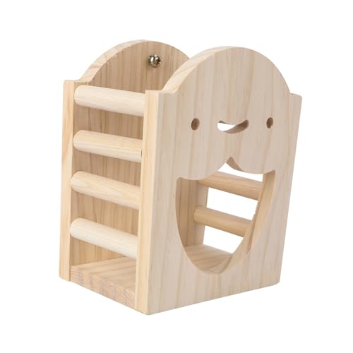 TOYANDONA 1 Stück Kaninchengrasbecken Hamster Stall Käfige für Meerschweinchen Hasenheu Trog Wurf Kleintier Heuraufe Nager Futterstation Essen Hasenständer aus Holz Grasständer hölzern Beige von TOYANDONA