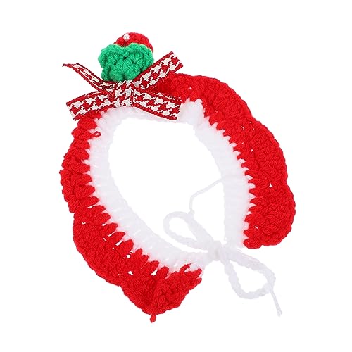 TOYANDONA 1 Stück Katzenhalsband Haustiere Stilvoll Nacken Halsband für Welpen Hunde Hochzeit dekorative Haustierhalskette weicher Katzenkragen Luxus -Katzenkragen Garn rot von TOYANDONA