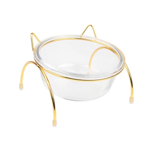 TOYANDONA 1 Stück Katzennapf Aus Glas Futterspender Einfache Katzennäpfe Haustierschalen Erzogen Essen Schüsseln Katze Erhöhter Hundenapf Haustiernapf Hoch Fütterung Pet-glasschale Eisen von TOYANDONA