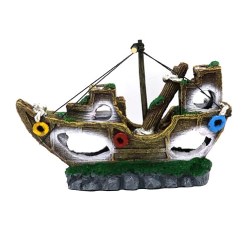 TOYANDONA 1 Stück Piratenschiff-Ornamente Aquariumlandschaftsbau Aquariendekoration groß Boot Treibholz LED simulierte Schiffswrack-Fahrzeuge Aquarium Schiffswrack Harz TOYANDONA 1 Stück Piratenschiff-Ornamente Aquariumlandschaftsbau Aquariendekoration groß Boot Treibholz LED simulierte Schiffswrack-Fahrzeuge Aquarium Schiffswrack Harz von TOYANDONA