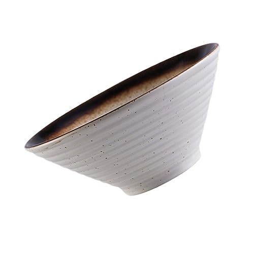 TOYANDONA 1 Stück Ramenschale aus Keramik Müslischale aus Porzellan große Schüssel Töpfer-Pho-Schalen Schüsseln Ramen Bowl instant Noodle Bowl Keramikschale Geschirr im japanischen Stil Weiß von TOYANDONA