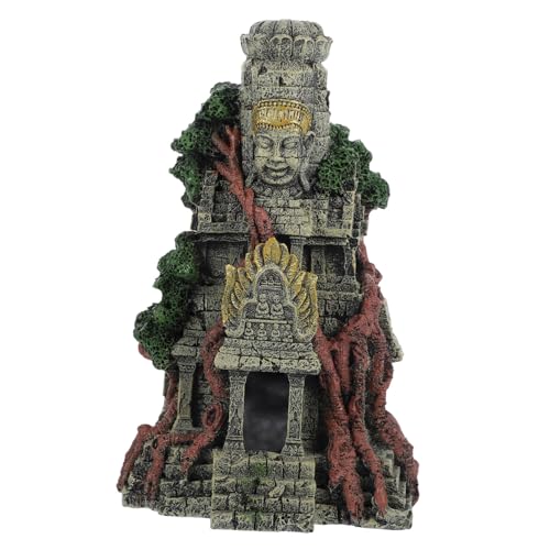 TOYANDONA 1 Stück Simulierte Tempelornamente Aquarium-Dekoration Bonsai Aquarium Dekorationen Höhle Zubehör Aquarienverzierung Aquarium versteckte Höhle Fischversteck Harz von TOYANDONA