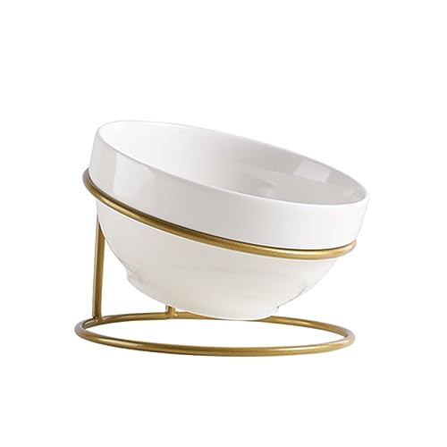 TOYANDONA 1 Stück Tilt Pet Dish Rack Wassernapf Für Katzen Katzenfutter Katzengericht Platte Hundefutterschalen Futterspender Mehrere Hundenapf Erhöhter Haustiernapf Katzenbrunnen Keramik von TOYANDONA