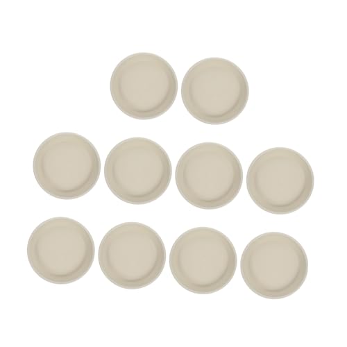 TOYANDONA 10 Stück Basis für Blumentöpfe Pflanzschale Untersetzer für Topfpflanzen Tablett im Freien Untertasse runden Blumentopf-Palette Bodenwannen für Pflanzgefäße Harz Kunststoff Beige von TOYANDONA