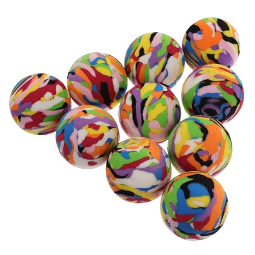 TOYANDONA 10 Stück Farbige weiche Schaumstoffkugeln Ball Haustier Katzenspielzeug Katzen jagen Katzen-Teaser- Eva Camouflage von TOYANDONA
