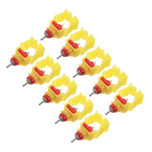 TOYANDONA 10 Stück Trinkbrunnen Wasserspender Tränke Für Geflügel Metalltränke Für Hühner Kükentränke Hühnertränke Aus Edelstahl Automatische Hühnerwasserer Rostfreier Stahl Yellow von TOYANDONA