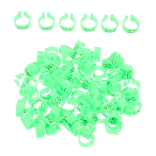 TOYANDONA 100 Stück Henne-Tauben-Fußkettchen bunt Geflügel Identifikationsbeinband Stichworte Hühnerbeinring vogelkäfig zubehör Taubenfußbänder Vogelzubehör privater Taubenmarker Abs Green von TOYANDONA