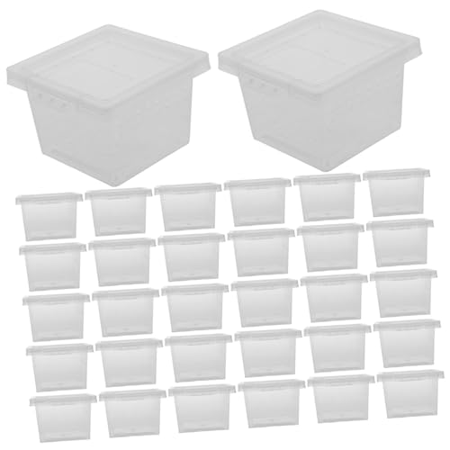 TOYANDONA 100 Stück Transparente Reptil Zuchtboxen Futterkäfig für Eidechsen Frösche Spinnen und Insekten Langlebig und Einfach zu Reinigen von TOYANDONA