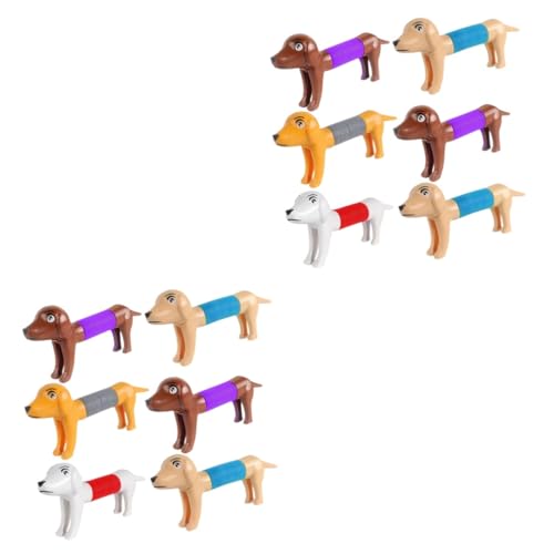 TOYANDONA 12 STK Stressabbauendes Hundespielzeug Spielzeuge dehnbares Spielzeug Pop-Tube-Hundespielzeug Pop-Tube-Spielzeug Tier-Pop-Tube-Stretch-Spielzeug elastisch Geschenk Plastik von TOYANDONA