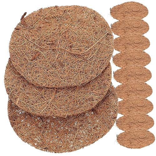 TOYANDONA 12 Stück Abstandshalter für Blumentöpfe Kokosnusseinlage für Blumenampel Austausch des Korbeinsatzes Pads Anlage Pflanzkorbeinsatz hängende Korbmatten Kokosfaser von TOYANDONA