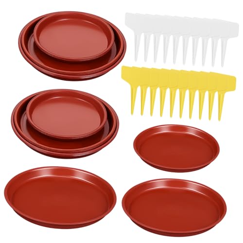 TOYANDONA 12stücke Kunststoff Untersetzer Für Blumentöpfe Robuste Pflanzenschalen Für Innen Und Außen Für Balkon Garten Und Pflanzenpflege Mit Gelben Und Weißen Etiketten von TOYANDONA