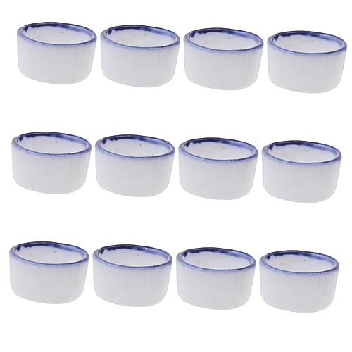 TOYANDONA 12Stücke Mini Keramik Trinkbecken für Kleine Reptilien Spinnen und Skorpione Futter und Wassernapf für Terrarien und Aquarien und Platzsparend von TOYANDONA