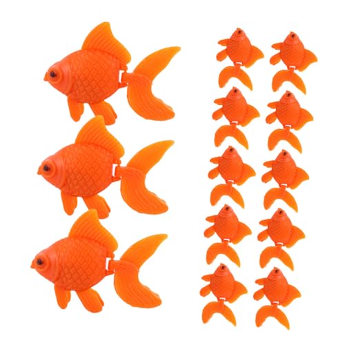 TOYANDONA 13 Stück Teiliges Kunststoff Goldfisch- Naturnahe Künstliche Fische Schwimmende Aquarium Dekofiguren Farbintensive Plastikfische für Wassersäule Pflegeleichte Deko Fische für von TOYANDONA