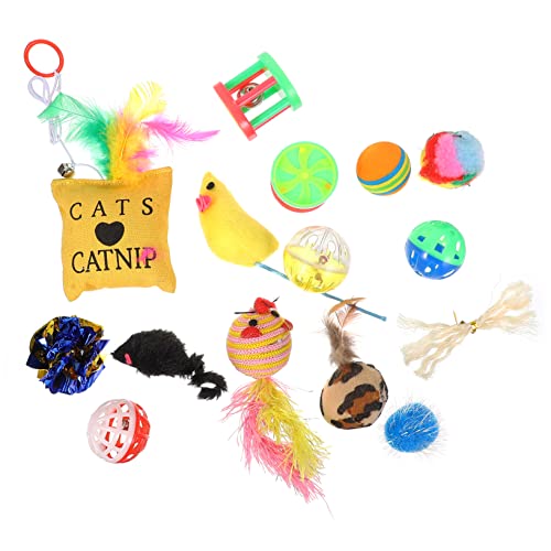 TOYANDONA 14 Stück Haustier Katzenspielzeug Zahn Crinkle- Für Katzen Süße Katzenspielzeug Katzenmäuse Kätzchen Kauert Kätzchen Ball Lustig Drinnen Stoff von TOYANDONA