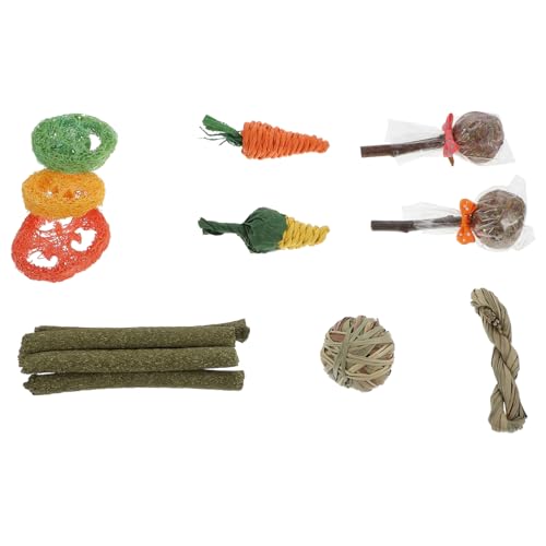 TOYANDONA 14 Stück Kauspielzeug Teilig für Kleintiere Sichere und Praktische Kaubälle aus Premium Stroh für Hamster Meerschweinchen Chinchillas Interaktive Spielzeuge für Gesunde Zahnpflege von TOYANDONA