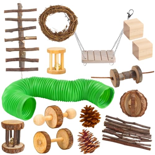 TOYANDONA 15stücke Holz Hamster Spielzeug Set Für Kleintiere Zähneknirschen Kletterspielzeug Tierspielzeug Für Haustiere Unterhaltung Bewegung TOYANDONA 15stücke Holz Hamster Spielzeug Set Für Kleintiere Zähneknirschen Kletterspielzeug Tierspielzeug Für Haustiere Unterhaltung Bewegung von TOYANDONA