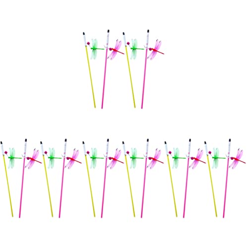 TOYANDONA 16 STK Katzen-Teaser Interessantes Katzenspielzeug Kätzchen Bunter Schleifenbeschwörer Haustierzubehör Katze Necken Stock Lustiger Katzenstock Kind Plastik Angeln Feder von TOYANDONA