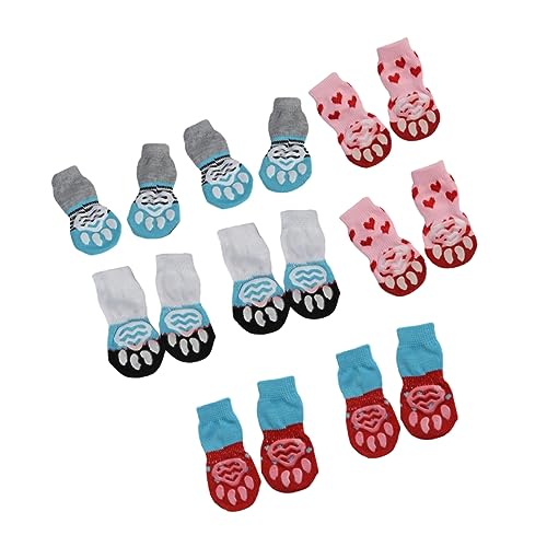 TOYANDONA Baumwollsocken für Hunde 16 Stücke 8 Paare rutschfeste Wintersocken für Haustiere Warm und Bequem für Kalte Tage TOYANDONA Baumwollsocken für Hunde 16 Stücke 8 Paare rutschfeste Wintersocken für Haustiere Warm und Bequem für Kalte Tage von TOYANDONA