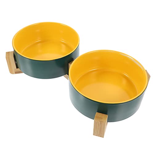TOYANDONA 1Satz Erhöhter Keramik Futternapf für Katzen mit Holzständer Doppelschüssel Design für Futter und Wasser rutschfest Benutzerfreundlich Reinigen für Bequeme TOYANDONA 1Satz Erhöhter Keramik Futternapf für Katzen mit Holzständer Doppelschüssel Design für Futter und Wasser rutschfest Benutzerfreundlich Reinigen für Bequeme von TOYANDONA