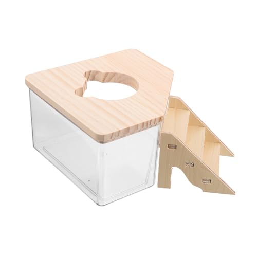 TOYANDONA 1Satz Hamster Sandbad Box mit Rampe Teiliges für Hamster und Meerschweinchen Abnehmbar Reinigen Vielseitig Einsetzbar Toilette oder Badewanne Transparentes von TOYANDONA