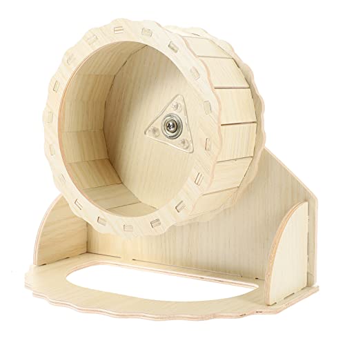 TOYANDONA 1Satz Holz Laufradspielzeug für Kleine Haustiere Rad für Hamster Eichhörnchen und Igel zur Stressbewältigung und Bewegung mit Stabiler Halterung von TOYANDONA