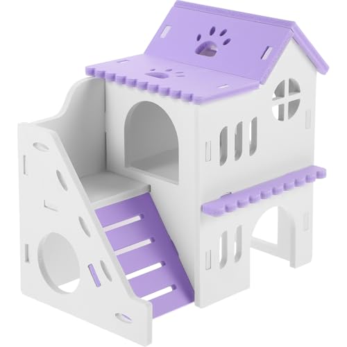 TOYANDONA 1Satz Kaninchenversteckhaus aus Stabilem Doppellagige Kleintiervilla mit Rampe für Hamster und Meerschweinchen Dekorativ und Sicher für Haustiere von TOYANDONA