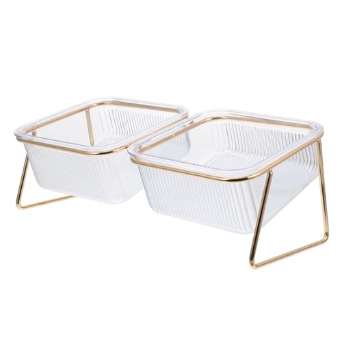 TOYANDONA 1Satz Katzen Fütterungsschale Mit Eisenständer Transparente Hochbeinig Ergonomisch Für Katzen Lebensmittelsichere Schüssel Für Wasser Und Futter Rutschfestes Design von TOYANDONA