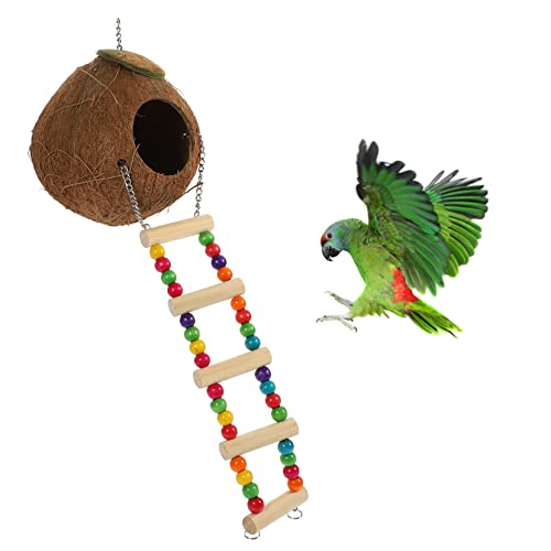 TOYANDONA 1Satz Kokosnuss Vogelhaus für Papageien Dekoratives Nest aus Natürlicher Kokosnuss mit Praktischem Zubehör für Käfige und Bietet Sicheren Schlafplatz für Haustiere TOYANDONA 1Satz Kokosnuss Vogelhaus für Papageien Dekoratives Nest aus Natürlicher Kokosnuss mit Praktischem Zubehör für Käfige und Bietet Sicheren Schlafplatz für Haustiere von TOYANDONA