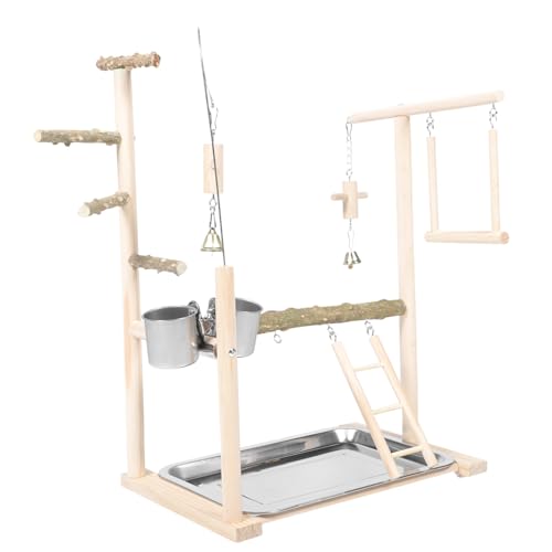 TOYANDONA Papagei Holz Stehstange Vogelspielplatz Mit Feeder Naturholz Für Papageien Und Wellensittiche Sicher Und Langlebig Interaktive Spielgelegenheit TOYANDONA Papagei Holz Stehstange Vogelspielplatz Mit Feeder Naturholz Für Papageien Und Wellensittiche Sicher Und Langlebig Interaktive Spielgelegenheit von TOYANDONA
