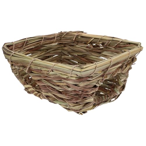 TOYANDONA 1Stück Geflochtenes Nest aus Schilfgras für Kleintiere Kaninchenhütte Sicheres und Warmes Tiernest für Hamster Meerschweinchen Farbvariationen von TOYANDONA