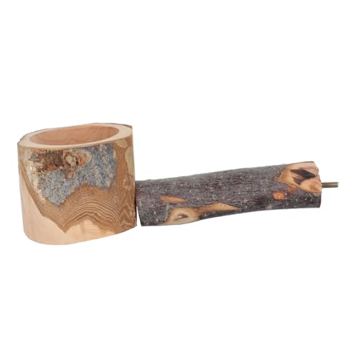 TOYANDONA 1Stück Holz Papagei Stand mit Futter Schüssel Vogelspielzeug für Papageien Lovebirds und Kleine Kauen und Entspannen Holzständer von TOYANDONA