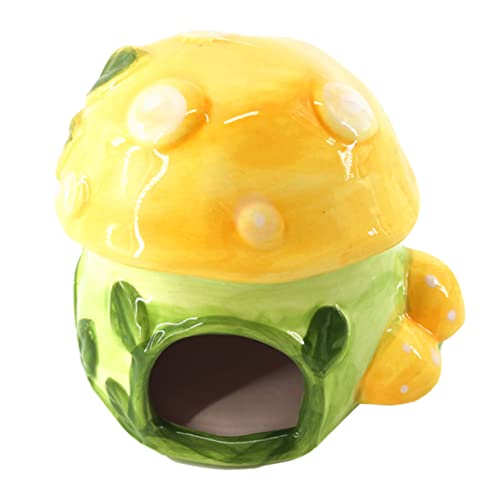 TOYANDONA 1Stück Keramisches Hamster Nest im Pilzdesign Kühlendes Haustierbett für Zwerghamster Langlebig und Tragbar Schlafzubehör für Kleine zu Reinigen und Sicher von TOYANDONA