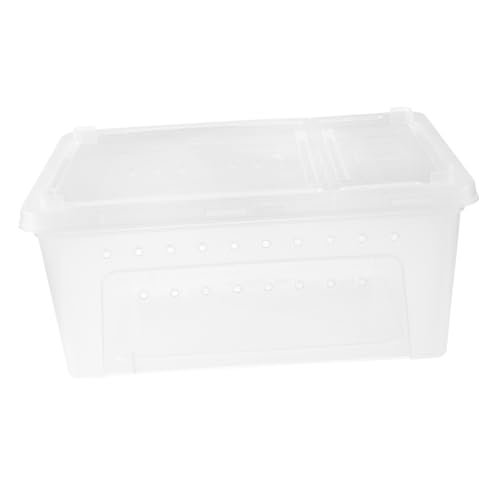 TOYANDONA 1Stück Kunststoff Transparente Fütterungsbox für Reptilien Terrarium für Spinnen Geckos Schlangen und Insekten mit Belüftungslöchern Material von TOYANDONA