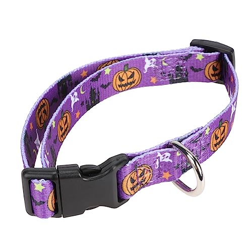 TOYANDONA 1stk Halloween-Kragen Kürbis-kätzchen- Rindenhalsband Für Welpen Halloween-welpenhalsband Halloween-katzenhalsband Halloween-dekor Violett Der Hund Kettenblatt Polyester von TOYANDONA