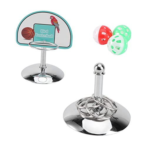 TOYANDONA 2 Sätze Papagei Spielzeugset Hühnerfutter Vogelsamen Papageienspielzeug Fink Spielzeughängematte Hirse metallringe metallkörbe Vögel Ring Vogelspielerei Plastik von TOYANDONA