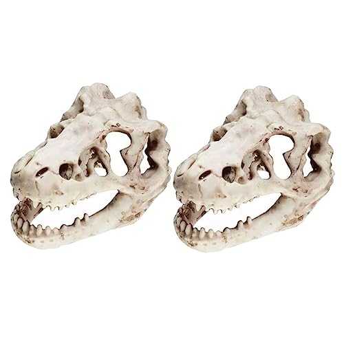 TOYANDONA 2 Stück Aquarium Dekoration Dinosaurier Schädel Ornament aus Harz Versteckmöglichkeiten für Fische und Reptilien für Aquarien und Terrarien TOYANDONA 2 Stück Aquarium Dekoration Dinosaurier Schädel Ornament aus Harz Versteckmöglichkeiten für Fische und Reptilien für Aquarien und Terrarien von TOYANDONA