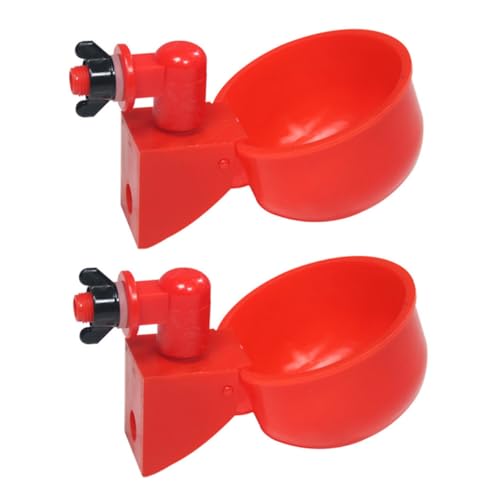 TOYANDONA 2 Stück Automatische Trinkschale Trinker Automatischer Wassernapf Für Geflügel Hält Hühnerwasserbecher Huhn Wasserspender Für Hühner Hühnertrinkmaschine Wasserschale Plastik Rot von TOYANDONA